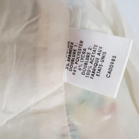 Nanette Lepore White & Multicolor Printed Sleeveless Rouched Sheath Dress sz 6 - Picture 15 of 16